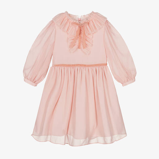 Patachou-Girls Pink Chiffon Dress | Childrensalon Outlet