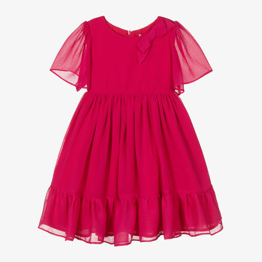 Patachou-Girls Pink Chiffon Dress | Childrensalon Outlet