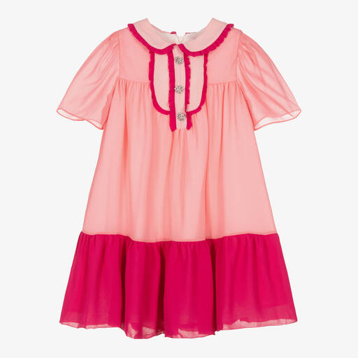 Patachou-Girls Pink Chiffon Dress | Childrensalon Outlet