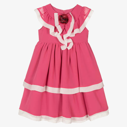 Patachou-Girls Pink Chiffon Dress | Childrensalon Outlet