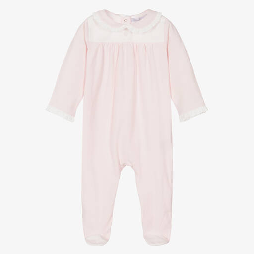 Patachou-Girls Pink Cotton Babygrow | Childrensalon Outlet