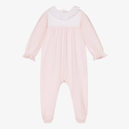 Patachou-Girls Pink Cotton Babygrow | Childrensalon Outlet