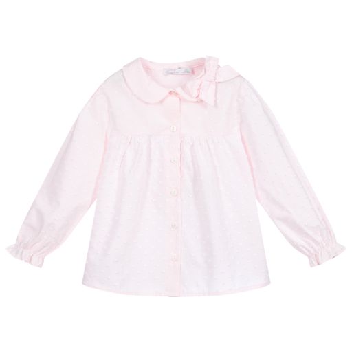 Patachou-Girls Pink Cotton Blouse | Childrensalon Outlet