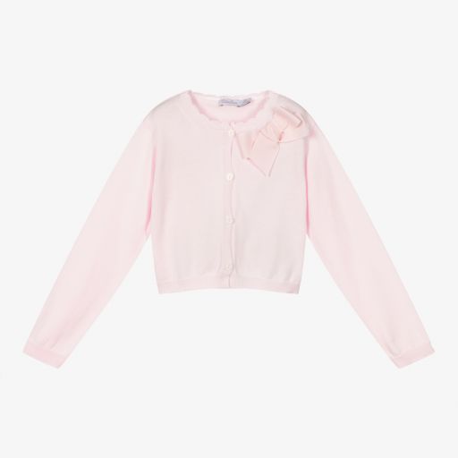 Patachou-Girls Pink Cotton Cardigan | Childrensalon Outlet