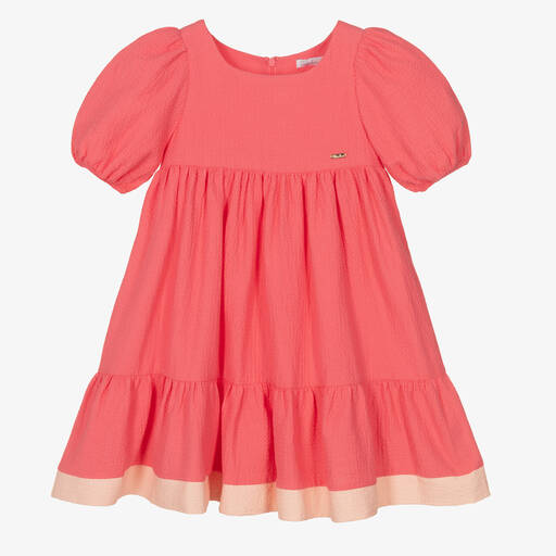 Patachou-Girls Pink Cotton Dress | Childrensalon Outlet