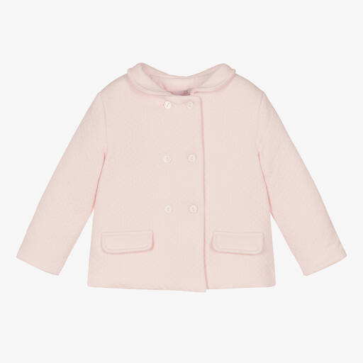 Patachou-Girls Pink Cotton Jersey Jacket | Childrensalon Outlet