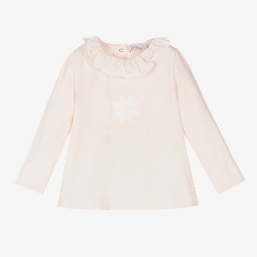 Patachou-Girls Pink Cotton Jersey Top | Childrensalon Outlet