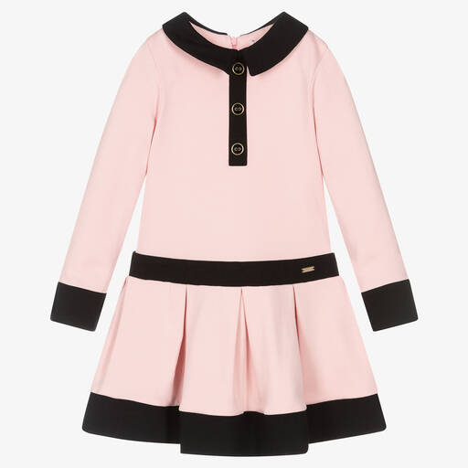 Patachou-Girls Pink Cotton Milano Jersey Dress | Childrensalon Outlet