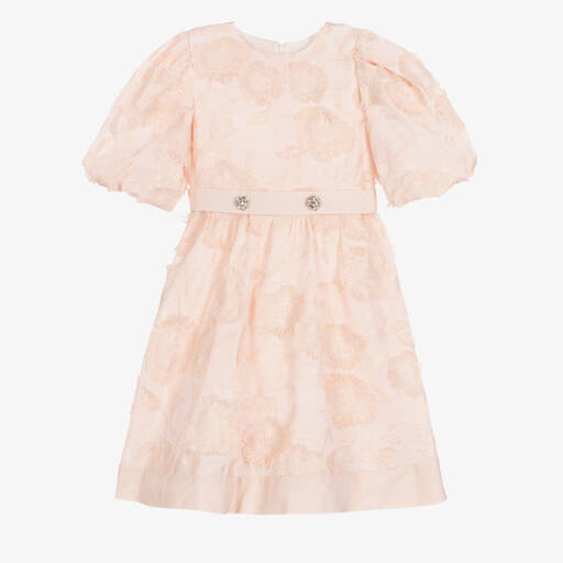 Patachou-Girls Pink Embroidered Floral Dress | Childrensalon Outlet