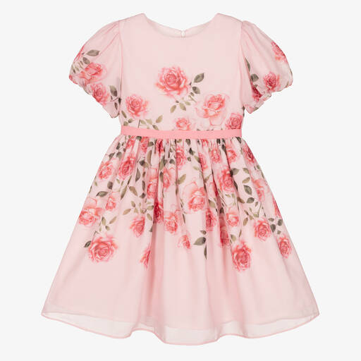 Patachou-Розовое шифоновое платье с цветами | Childrensalon Outlet