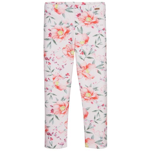 Patachou-Girls Pink Floral Leggings | Childrensalon Outlet