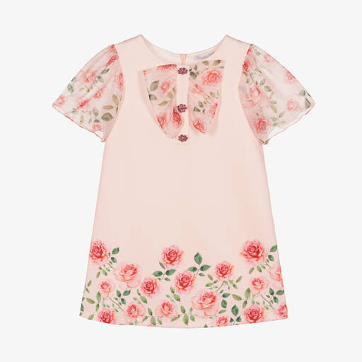 Patachou-Girls Pink Floral Shift Dress | Childrensalon Outlet
