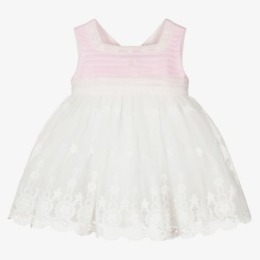 Patachou-Girls Pink & Ivory Tulle Dress | Childrensalon Outlet