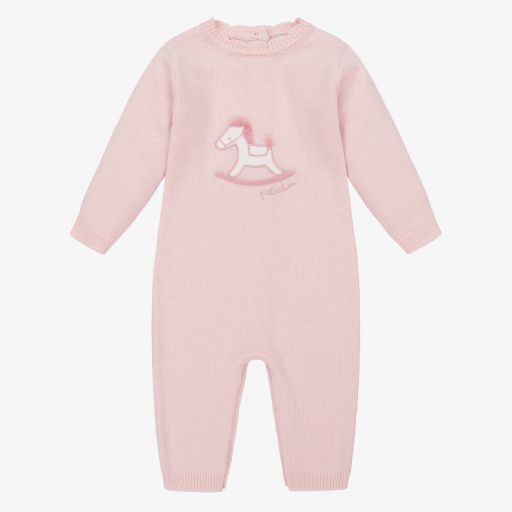 Patachou-Girls Pink Knitted Babysuit | Childrensalon Outlet