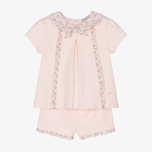 Patachou-Rosa Liberty-Rüschen-Top & Shorts | Childrensalon Outlet