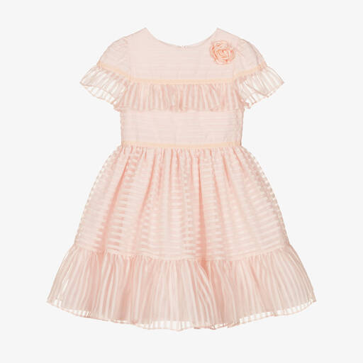 Patachou-Robe rose rayée en organza Fille | Childrensalon Outlet