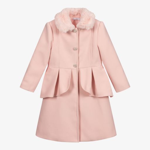 Patachou-Girls Pink Peplum Coat | Childrensalon Outlet