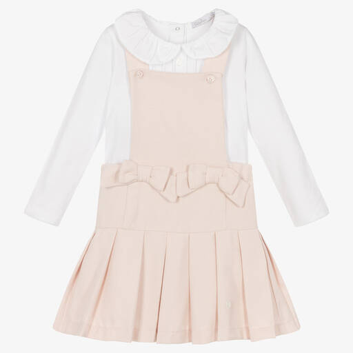 Patachou-Girls Pink Pinafore Dress Set | Childrensalon Outlet