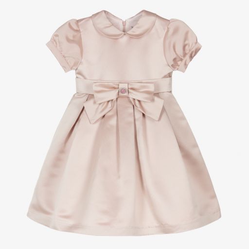 Patachou-Girls Pink Satin Dress  | Childrensalon Outlet