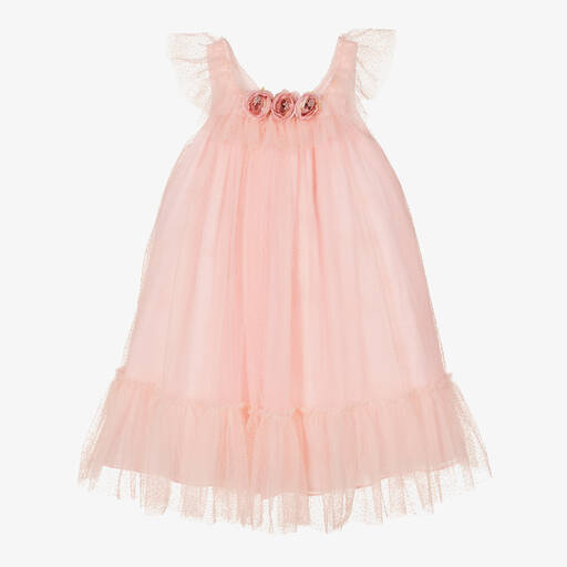 Patachou-Girls Pink Tulle Sleeveless Dress | Childrensalon Outlet