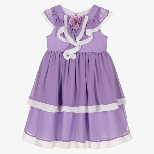 Patachou-Violettes Chiffonkleid für Mädchen | Childrensalon Outlet