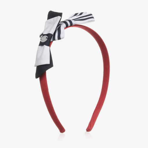 Patachou-Girls Red & Blue Bow Hairband | Childrensalon Outlet