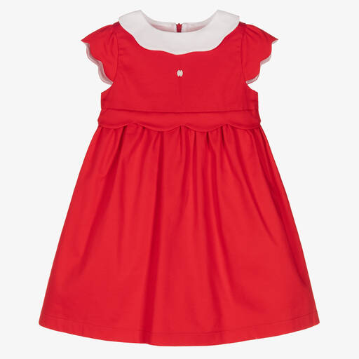 Patachou-Girls Red Cotton Dress | Childrensalon Outlet