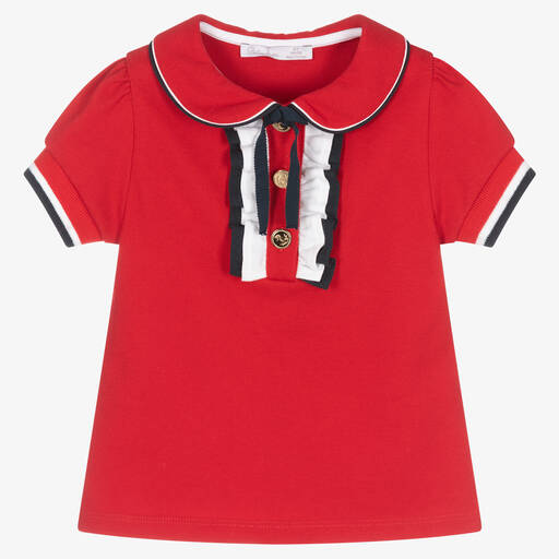 Patachou-Polo rouge en piqué de coton fille | Childrensalon Outlet