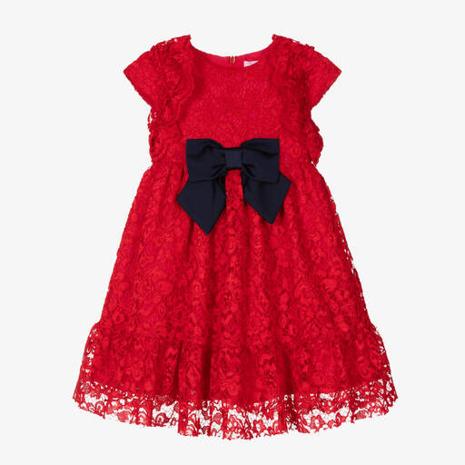 Patachou-Красное кружевное платье с цветочным узором | Childrensalon Outlet