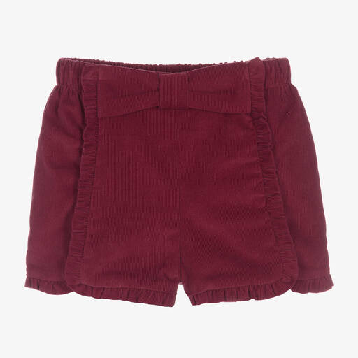 Patachou-Girls Red Needlecord Shorts | Childrensalon Outlet