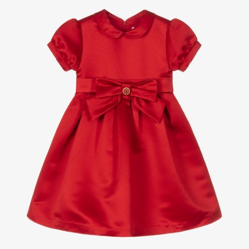 Patachou-Girls Red Satin Dress  | Childrensalon Outlet