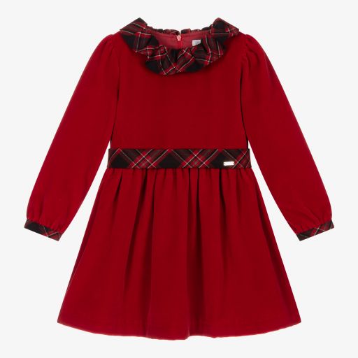 Patachou-Girls Red Velvet Dress  | Childrensalon Outlet