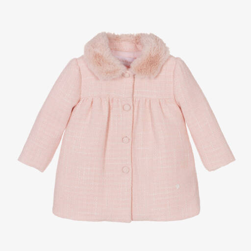 Patachou-Girls Rosy Tweed Overcoat | Childrensalon Outlet
