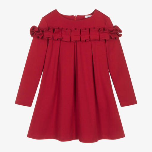Patachou-Girls Scarlet Cotton Knit Dress | Childrensalon Outlet