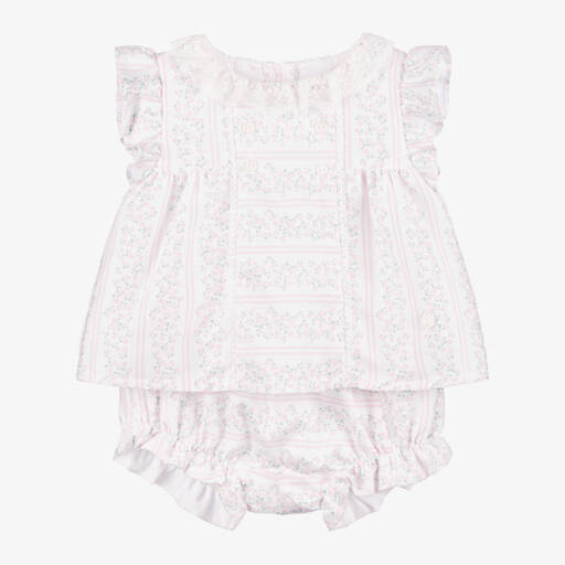 Patachou-Girls Soft White Floral Ensemble | Childrensalon Outlet