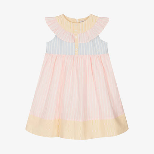 Patachou-Girls Striped Cotton & Linen Dress | Childrensalon Outlet