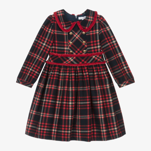 Patachou-فستان تارتان لون كحلي وأحمر | Childrensalon Outlet