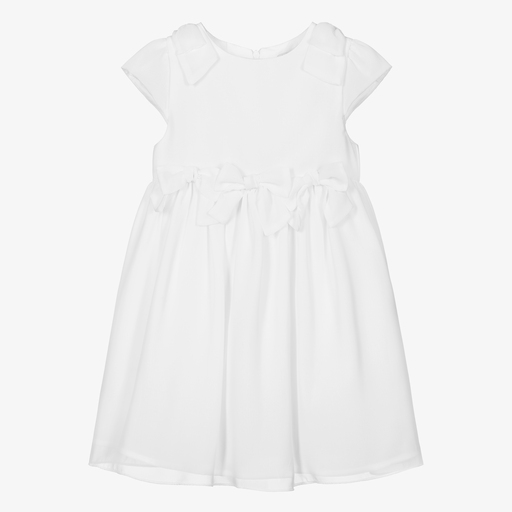 Patachou-Girls White Chiffon Dress | Childrensalon Outlet
