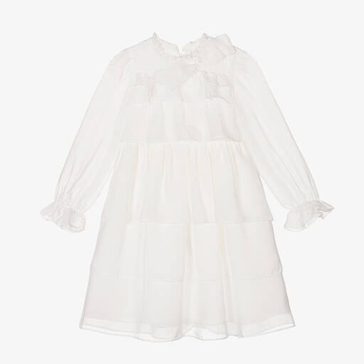 Patachou-Robe blanche en mousseline fille | Childrensalon Outlet