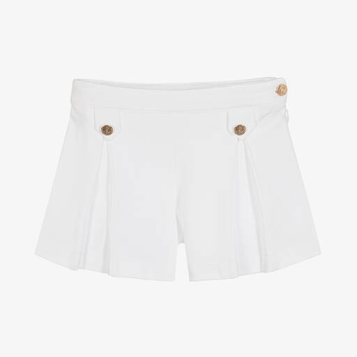 Patachou-Girls White Cotton Piqué Shorts | Childrensalon Outlet