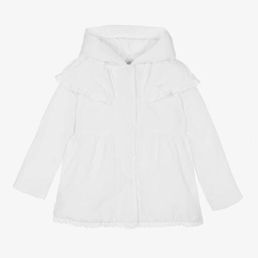 Patachou-Manteau à capuche blanc fille | Childrensalon Outlet