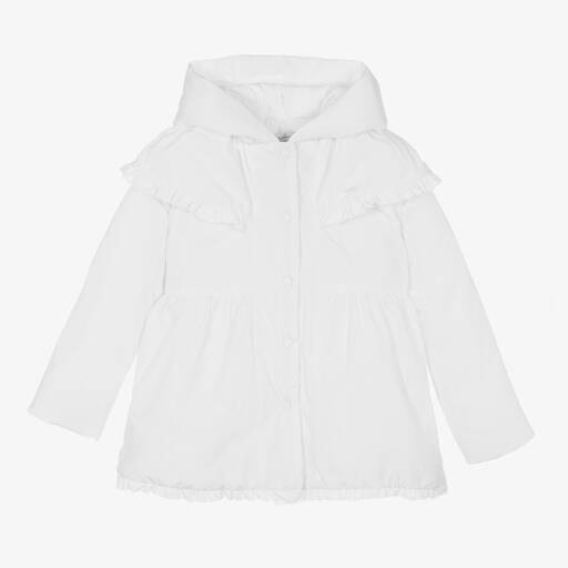 Patachou-Girls White Hooded Coat | Childrensalon Outlet