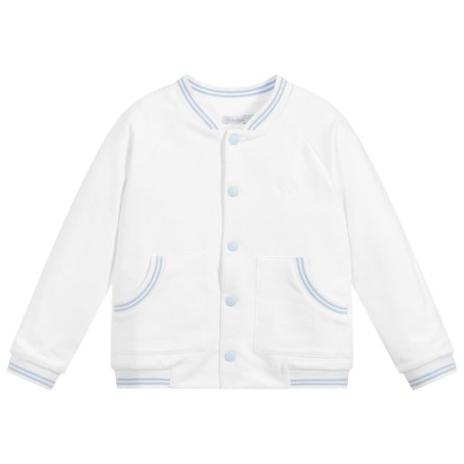 Patachou-Girls White Jersey Cardigan | Childrensalon Outlet