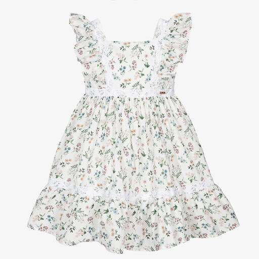 Patachou-Girls White Liberty Print Floral Dress | Childrensalon Outlet