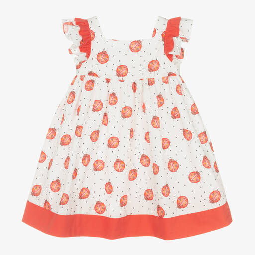 Patachou-Marienkäfer-Kleid in Weiß & Rot (M) | Childrensalon Outlet