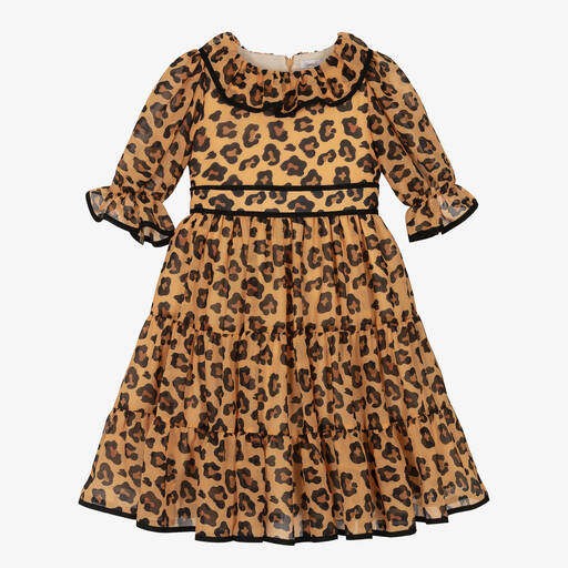 Patachou-Girls Yellow & Black Leopard Print Dress | Childrensalon Outlet