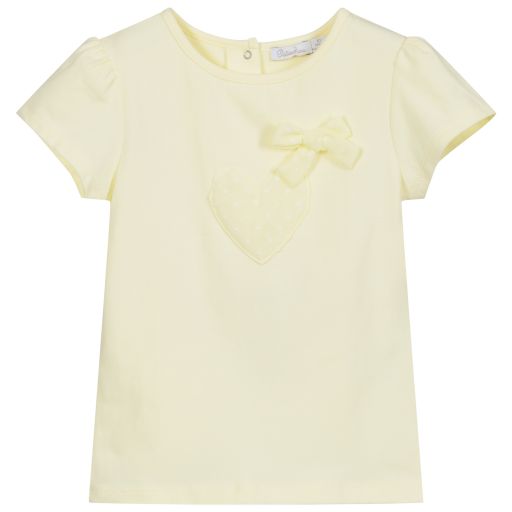 Patachou-Girls Yellow Cotton T-Shirt | Childrensalon Outlet