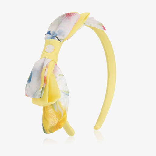 Patachou-Girls Yellow Floral Hairband | Childrensalon Outlet