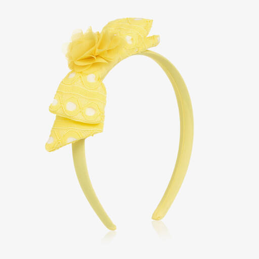 Patachou-Girls Yellow Lace Hairband | Childrensalon Outlet