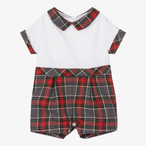Patachou-Grey & Red Check Baby Shortie | Childrensalon Outlet